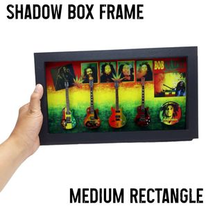 Cadre musical Marley Rasta 7,8 x 13,8 pouces avec guitare et cadre en verre pour cadeaux musicaux et souvenirs - Product Image 2