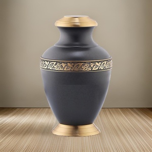 Golden Floral Band Cremation Urns New Shape Brass Handmade Memorial <b>Ashes</b> <b>Keepsake</b> High Quality Metal Funeral Jars Low Price Urn - Product Image 5