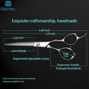 Ciseaux de barbier professionnels de haute précision, cisailles de coiffure, tension réglable, acier inoxydable durable, ergonomiques - Product Image 5