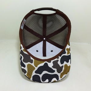 Gorra Trucker de Camuflaje con Parche de Cuero y Logotipo, Estilo Costero, Impresión de Patrón Personalizado, Cierre Ajustable, para Pesca y Caza, Venta al Por Mayor - Product Image 4