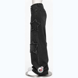 Pantalones Vaqueros Anchos de Cintura Alta para Hombre, Estilo Urbano, Desgastados con Estrellas, de Algodón, para Primavera, Venta al por Mayor - Product Image 6