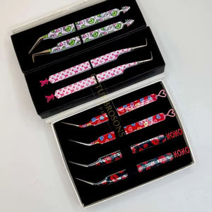 Puntas de acero inoxidable plateadas de 90 grados, anti-magnéticas, anti-estáticas, con revestimiento de papel de 10 mm para extensión de pestañas de volumen - Product Image 4