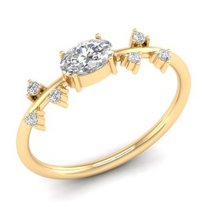 Anillo Solitario de Moissanita de Corte Ovalado de 0.84 Quilates en Oro Sólido de 14K, Precio al por Mayor REYES, para Mujer, Regalo de Aniversario Perfecto - Product Image 2