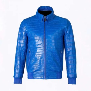 Blouson Bomber Homme Slim Vintage en Cuir Gaufré Croco avec Fermeture Éclair et Impression par Décharge Hiver 2025 ODM - Product Image 4