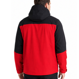Chaqueta Softshell con Capucha Personalizada para Hombre, Resistente al Viento y al Agua, para Trabajo al Aire Libre, Combinación de Bloques de Color Negro, OEM - Product Image 3