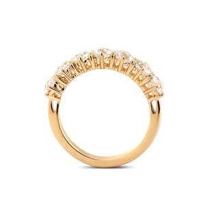 Anillo apilable de diamantes cultivados en laboratorio, corte brillante redondo, para boda y aniversario, certificado IGI, anillo de media eternidad de 7 piedras, banda con papel de seda. - Product Image 4