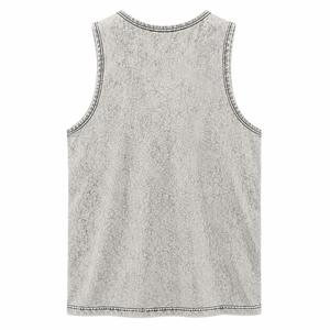 Débardeur pour homme à col rond sans manches, style vintage, couleur unie, tricoté, coupe décontractée, finition délavée, 100% coton, débardeurs pour homme - Product Image 3