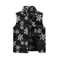 Gilet matelassé en toile noire personnalisable pour homme, coupe-vent, décontracté, pour l'hiver, respirant, rembourrage en polyester, fermeture éclair