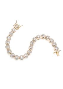 Hip Hop Jewelry Diamond Moissanite Halo Round <b>Adjustable</b> Wrap <b>Bracelet</b> 925 Silver VVS Clarity Moissanite Diamond <b>Bracelet</b> - Product Image 2