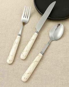 Juego de Cubiertos de Mesa Premium con Mango de Cerámica, Cuchara y Tenedor de Metal, Herramientas de Comedor Elegantes para Cocina, Catering y Buffet - Product Image 1