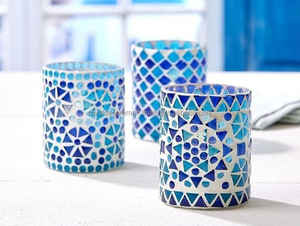 Mosaic Tealight Candle Holder for Diwali Christmas Wedding Decor or Special Events Wood Material With Tea Scent by RDM - Product Image 2