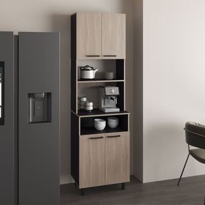 Otomo 5-<b>Shelf</b> 4-Door Pantry Cabinet Black and Light Gray <b>Kitchen</b> Cabinets - Product Image 1