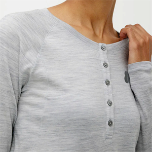 <b>Women's</b> Solid Color O-Neck Long Sleeve <b>Henley</b> T-<b>Shirt</b> Buttons Regular Fit Casual Nonwoven Top 100% Cotton Plain Dyed Logo - Product Image 6