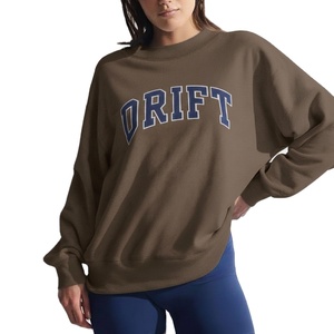 Sudadera de Cuello Alto Holgada de Manga Larga 100% Algodón para Mujer, Estilo Urbano, Informal, para Otoño e Invierno, Ajuste Relajado, para el Día a Día Moderno - Product Image 1