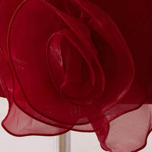 Robe de demoiselle d'honneur élégante en satin et tulle rouge pour filles de 1 à 12 ans, tenue de fête d'anniversaire, robe de princesse - Product Image 5