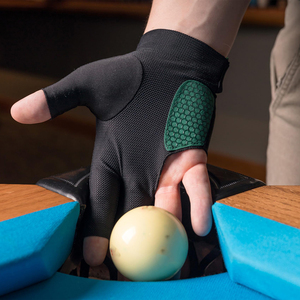 Gant de billard pour droitier, demi-doigts, couleur et design personnalisés, tissu polyester, fermeture auto-agrippante, usage sportif unisexe - Product Image 6