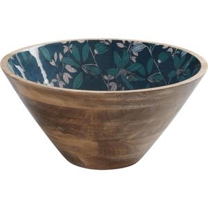 Bol en bois avec revêtement émaillé alimentaire personnalisé avec logo - Bol à salade en bois durable avec motif coloré - Bols en bois de manguier naturel - Product Image 3
