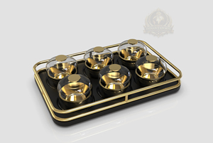Ensemble de bols de service de luxe écologiques avec plateau et couvercle en verre, ensemble de condiments, design Émirats Arabes Unis/Royaume-Uni, conteneur de rangement moderne pour cuisine, maison et fêtes - Product Image 2