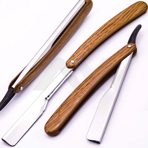 Single Blade Stainless Steel Straight <b>Razor</b> Premium Wooden Handle Barber Changeable Blade Shaving <b>Razor</b> Face <b>Mens</b> Grooming - Product Image 1
