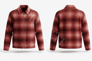 Vêtements Personnalisés : Veste à Carreaux Entièrement Zippée, Chemise Décontractée Légère à Manches Longues, Idéale pour le Travail en Extérieur et la Mode Toutes Saisons - Product Image 6