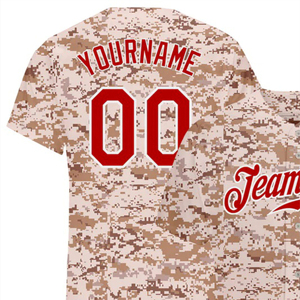Maillot de baseball camouflage personnalisé pour femme, col en V, manches courtes, respirant, ajusté, impression du nom de l'équipe, toutes saisons - Product Image 5
