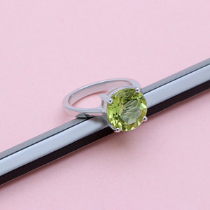 925 Sterling <b>Silver</b> Natural Lemon Topaz <b>Ring</b> for Women Round <b>Solitaire</b> Gemstone <b>Ring</b> Handmade Fine Jewelry Gift for Her - Product Image 2