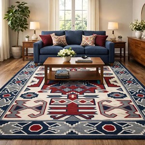 Tapis traditionnel tribal, tapis doux pour salon et chambre, tapis géométrique vintage tufté à la main, style de décoration intérieure de luxe - Product Image 4