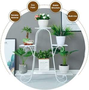 Nouveauté : Support à plantes en métal à 6 niveaux, noir, pour plusieurs plantes, intérieur et extérieur, étagère décorative pour pots de fleurs - Product Image 3