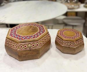 Handmade Wooden Jewelry <b>Box</b> With Colorful Printed Pattern Luxury Decorative Storage Gift <b>Box</b> For Islamic Occasions Ramadan Eid - Product Image 4