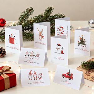Lot de 24 cartes de vœux de Noël avec enveloppes et autocollants, 8 designs minimalistes et messages de fêtes 4x6 pouces - Product Image 2