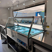Remorque alimentaire de type conteneur, cuisine mobile entièrement équipée avec table vapeur pour la restauration de burgers, pizzas, BBQ, brisket et pulled pork