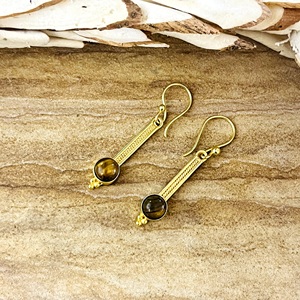 Pendientes Colgantes Boho con Piedras Preciosas, Estilo Tribal, de Latón, para Mujer, Chapados en Oro/Plata de 18K, con Ganchos de Barra, Delicados, Venta al por Mayor/OEM, Favoritos del Mercado - Product Image 3
