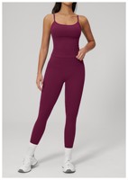 Ensemble de sport professionnel pour femme, coupe ajustée, texturé, uni, avec legging taille haute et soutien-gorge, grande taille, antibactérien, en tissu cristal