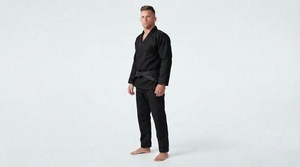 Men Training Uniform Long Sleeve <b>Wrap</b> Jacket And Matching Pants For Martial Arts Practice - Product Image 4