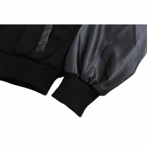 Black Color Varsity Jacket Winter Jacket Genuine Sleeves Wool Body Jackets Team Colors Option Lettermen Varsity Jacket For <b>Men</b> - Product Image 4