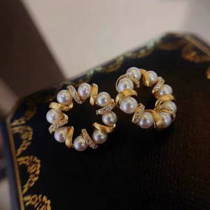 Pendientes Clásicos de Perlas Edison de Agua Dulce con Gancho para Mujer, Exquisitos, Sencillos y Modernos, Pendientes de Perlas de Cristal - Product Image 2