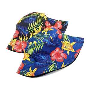 Chapeau seau unisexe à fleurs en toile de polyester, printemps-été, plage, décontracté, adulte, 56-58 cm - Product Image 6
