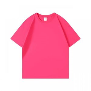 เสื้อยืดคอกลมแขนสั้นสีชมพูสำหรับผู้ชาย ทรงปกติ สวมใส่สบาย สีพื้น ผ้าฝ้ายเจอร์ซีย์ถัก 100% ย้อมสีพื้น เสื้อยืดเบสิค - Product Image 1
