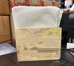 Servilletero de madera de ágata con estampado personalizado, organizador de pañuelos Rectangular Simple duradero, madera de mango pulido, flor Natural Floral - Product Image 6