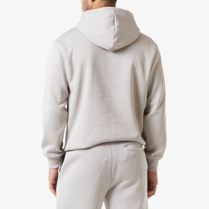 Ensemble de survêtement gris pour homme, sweat-shirt et pantalon de jogging, couleur unie, manches longues, coton léger, séchage rapide, fermeture à cordon - Product Image 3