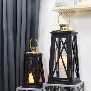 Portavelas Decorativos con Vidrio Templado, Farol Colgante Rústico para Jardín, Patio, Bodas, Fiestas, Interiores y Exteriores - Product Image 6