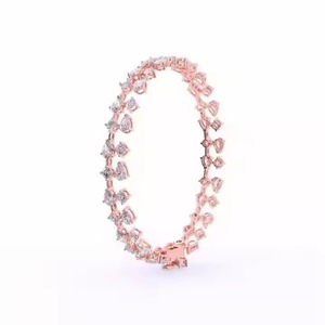 Lab Grown Diamond Tennis Bracelet for Women and Men, Mix Cut Diamond Tennis Bracelet For Wedding, Solid Gold moissanite Bracelet - Product Image 3