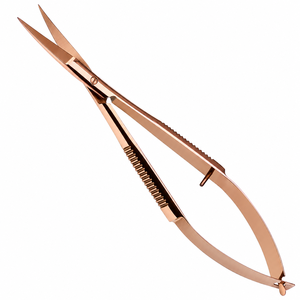 Ciseaux courbes de 5 pouces en acier inoxydable pour la précision, la mise en forme et la coupe des sourcils et des cils, idéal pour la broderie et les travaux de précision. - Product Image 5