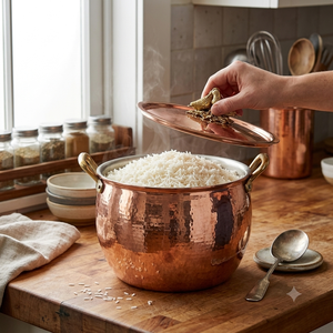 Olla de Cobre Martillado de Lujo con Tapa y Asas de Latón con Diseño de Pájaro, Cacerola de Cocina, Utensilios de Cocina al por Mayor, Sartenes Elegantes Personalizadas - Product Image 4