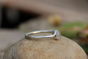 Handmade Brass Moonstone <b>Ring</b> Dainty Round Flash Stone Minimalist Boho Healing <b>Stacking</b> Jewelry - Product Image 2