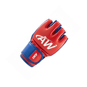 ถุงมือ MMA หนังแท้แบบกำหนดเอง สีน้ำเงิน ครึ่งนิ้ว พร้อมแถบเวลโคร สำหรับศิลปะการต่อสู้สำหรับผู้ใหญ่ - Product Image 1