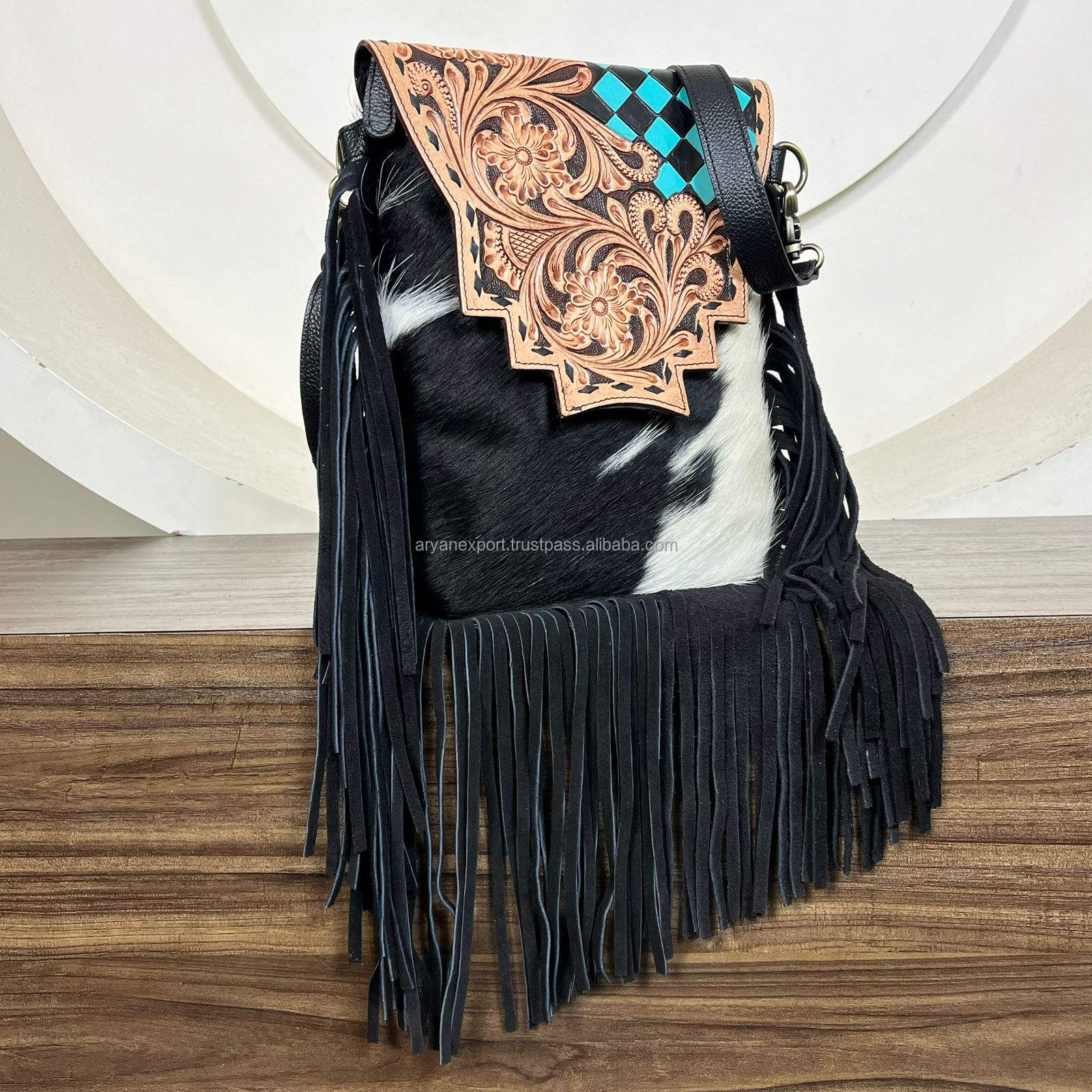 Turquoise & Black Checkered