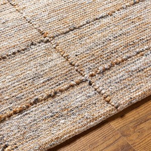 Tapis de sol rectangulaire moderne en jute à tissage plat, en fibres naturelles écologiques, pour salon, nettoyage facile - Product Image 2