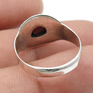 Bijoux en argent sterling 925 avec pierre précieuse grenat naturel, faits à la main, design unisexe, style bohème, estampillé argent sterling 925 - Product Image 4