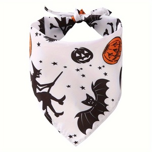 Bandanas pour chiens Halloween, imprimé citrouille, fantôme, toile d'araignée, foulard pour animaux de compagnie, accessoire d'Halloween personnalisé en gros - Product Image 3